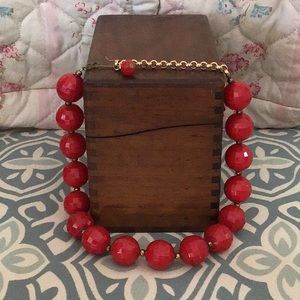 Vintage red bead necklace